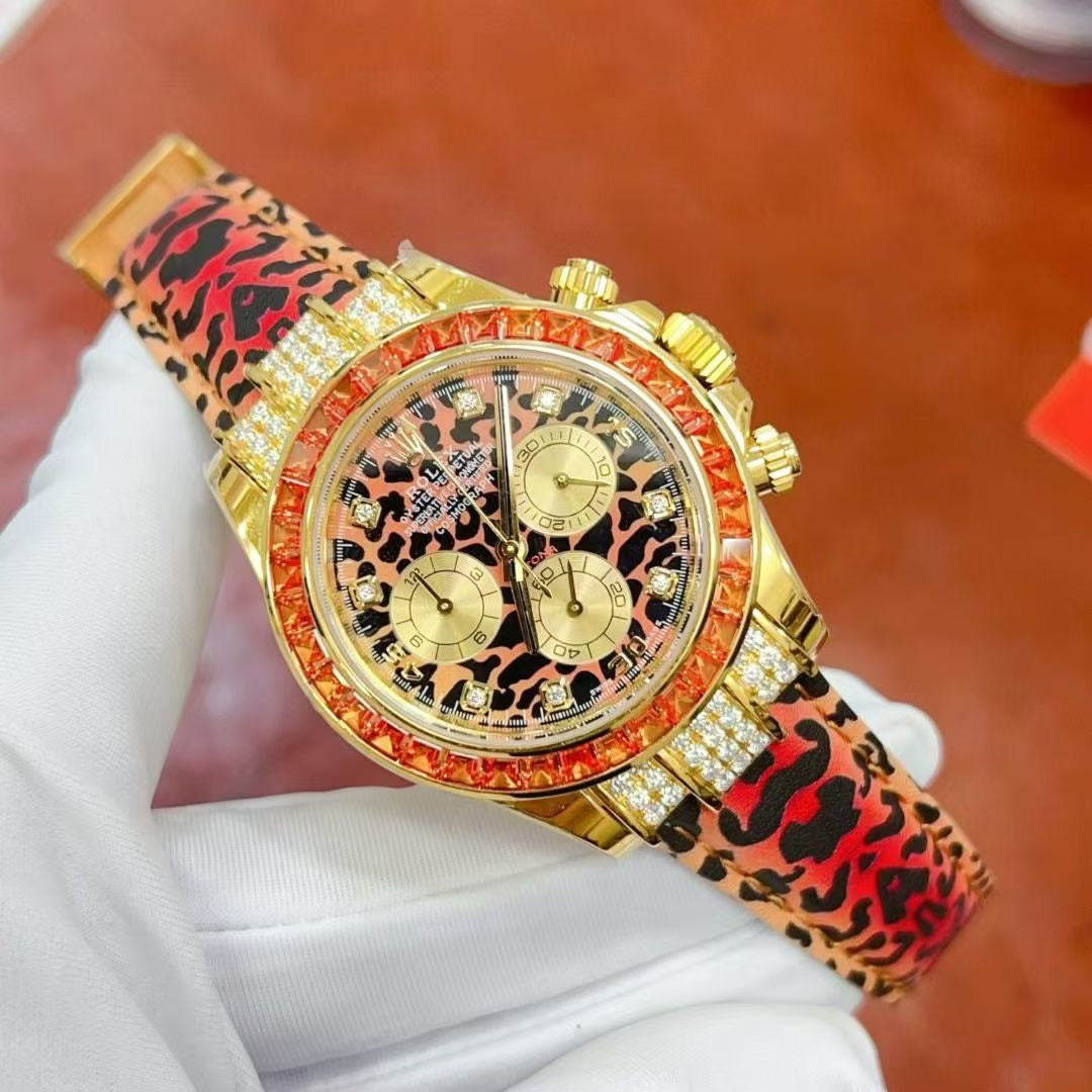 R0LEX “ DAYTONA LEOPARD “ LIMITED EDITION 18K LAB DAIMONDS - Hand Made VIP VERSION