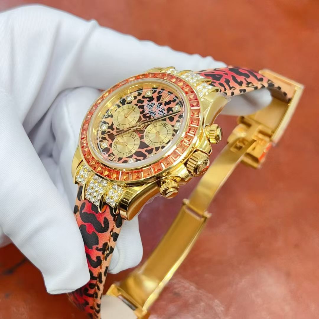 R0LEX “ DAYTONA LEOPARD “ LIMITED EDITION 18K LAB DAIMONDS - Hand Made VIP VERSION