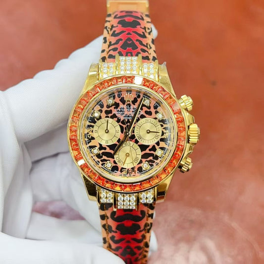 R0LEX “ DAYTONA LEOPARD “ LIMITED EDITION 18K LAB DAIMONDS - Hand Made VIP VERSION