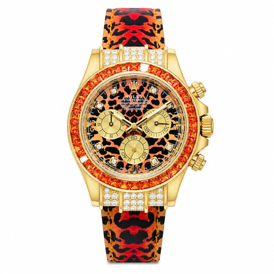 R0LEX “ DAYTONA LEOPARD “ LIMITED EDITION 18K LAB DAIMONDS - Hand Made VIP VERSION