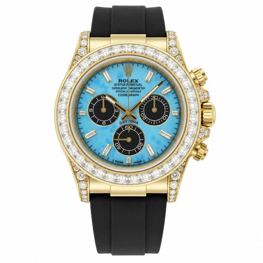 R0LEX “ Turquoise Baguette “ LIMITED EDITION 18K LAB DAIMONDS - Hand Made VIP VERSION