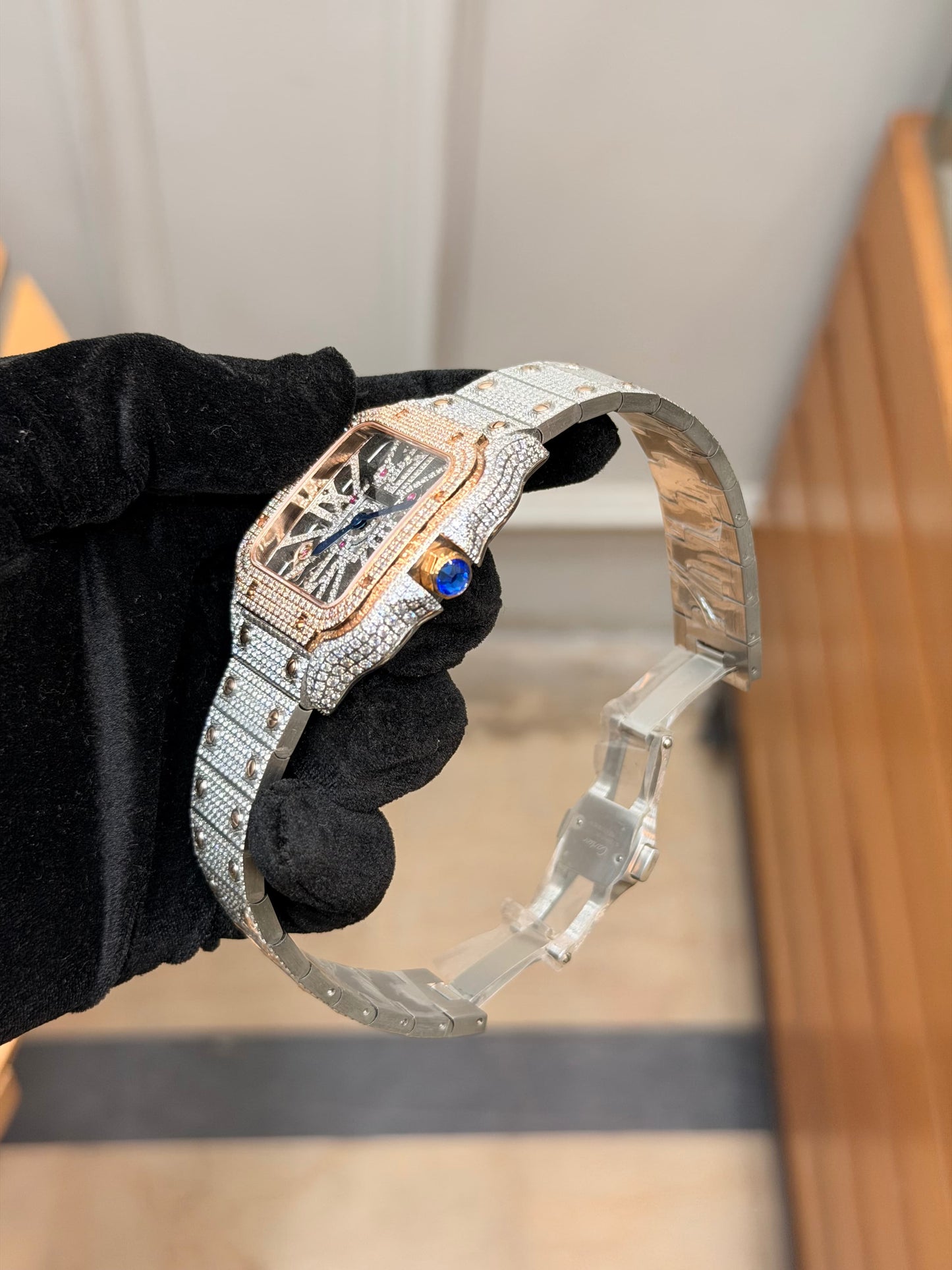 ICEDOUT CARTIER SKELETON WITH ZIRCONIA