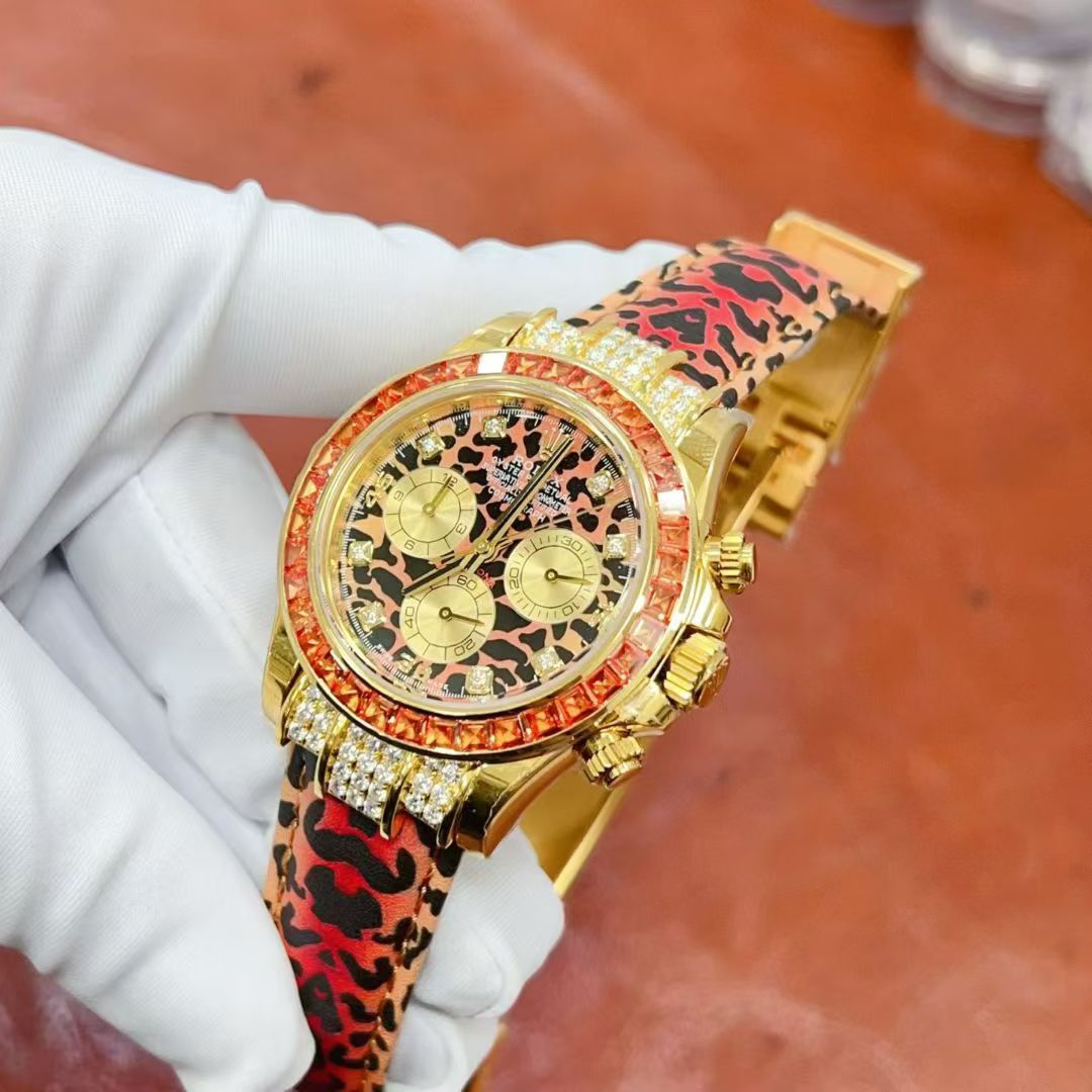 R0LEX “ DAYTONA LEOPARD “ LIMITED EDITION 18K LAB DAIMONDS - Hand Made VIP VERSION