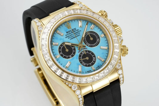 R0LEX “ Turquoise Baguette “ LIMITED EDITION 18K LAB DAIMONDS - Hand Made VIP VERSION