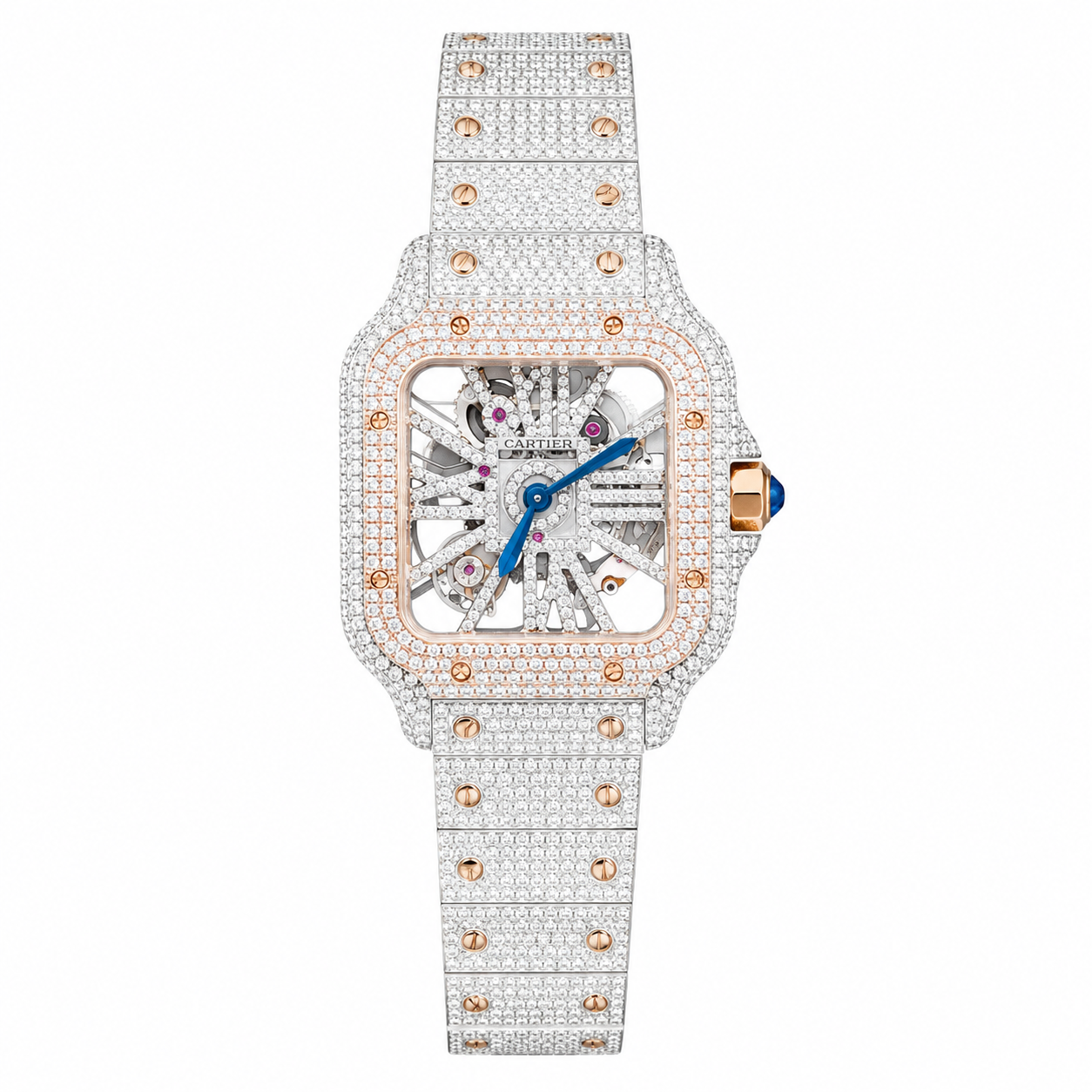 ICEDOUT CARTIER SKELETON WITH ZIRCONIA